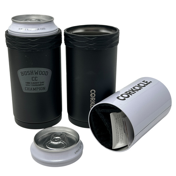 Lot of 2 Caddyshack Corkcicle Arctican Can Bottle Cooler Black Travis Mathew - Picture 1 of 16